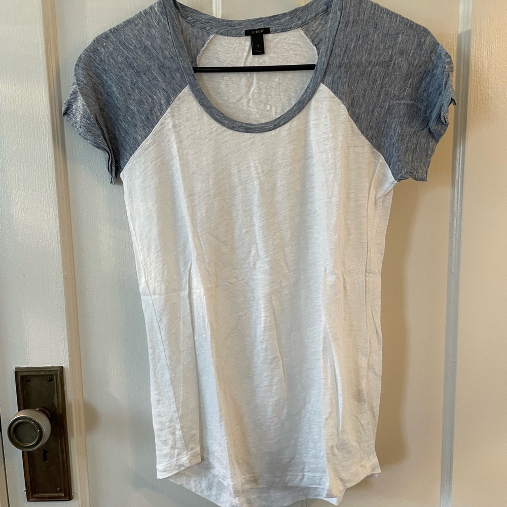Casual White and Gray Women's Top